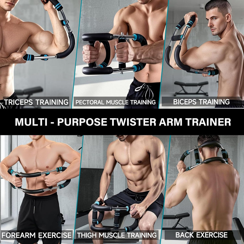 Twister Arm Trainer, 60-110Lb Arm Exerciser, Adjustable Chest Workout Equipment Power Twister Bar for Upper Body Strength Training, Arm Strength Trainer Forearm Shoulder Home Fitness Equipment