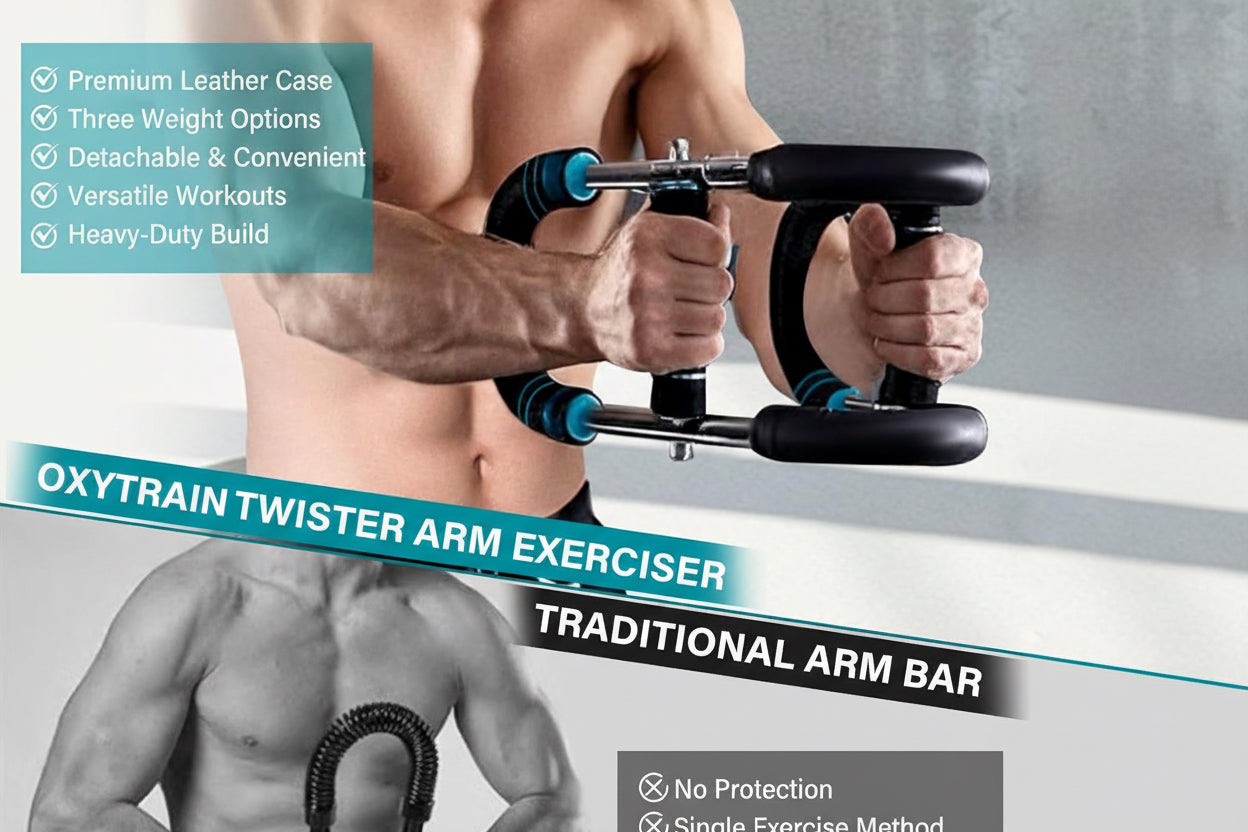 Twister Arm Trainer, 60-110Lb Arm Exerciser, Adjustable Chest Workout Equipment Power Twister Bar for Upper Body Strength Training, Arm Strength Trainer Forearm Shoulder Home Fitness Equipment